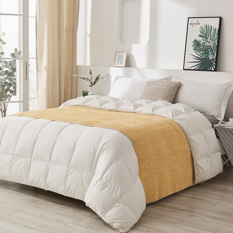 Longhui bedding Gold Knitted Throw Blanket for Couch, Soft, Cozy Machine Washable 100% Cotton Sofa Blanket, Heavy 2.5lb Weight, Laundry Bag Included, Mustard Yellow and White - Image 5